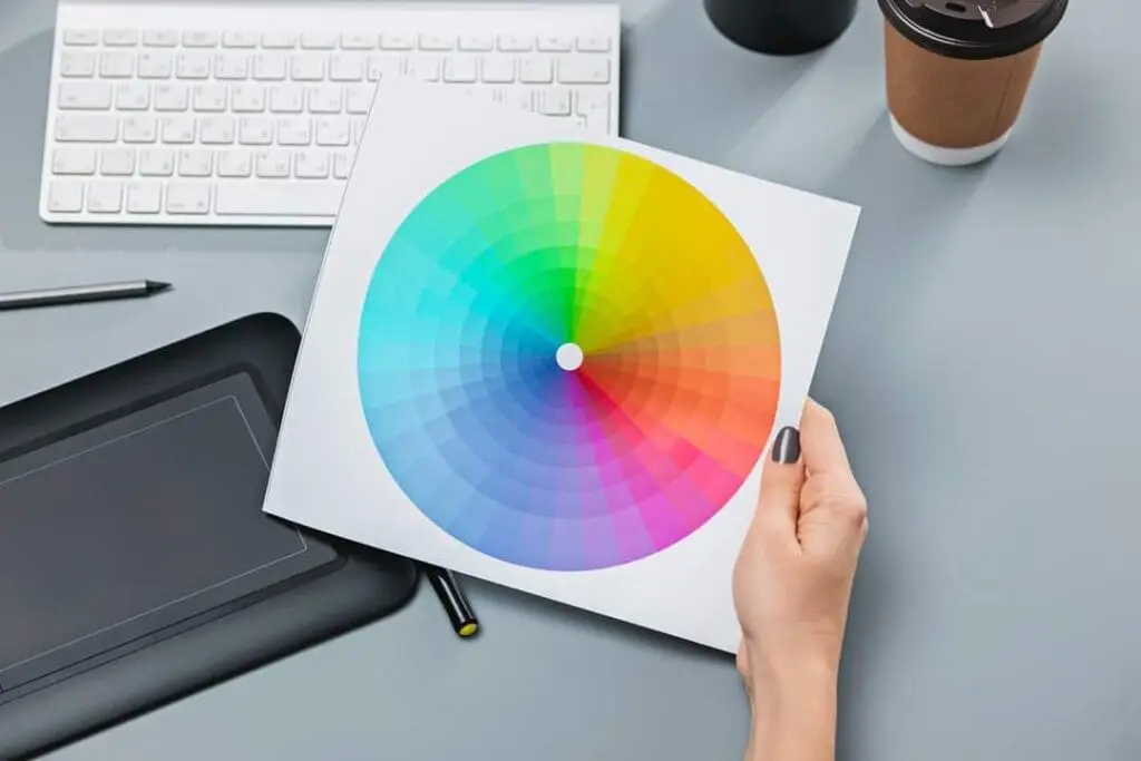 színkör a webdesign színeinek szemléltetéséhez